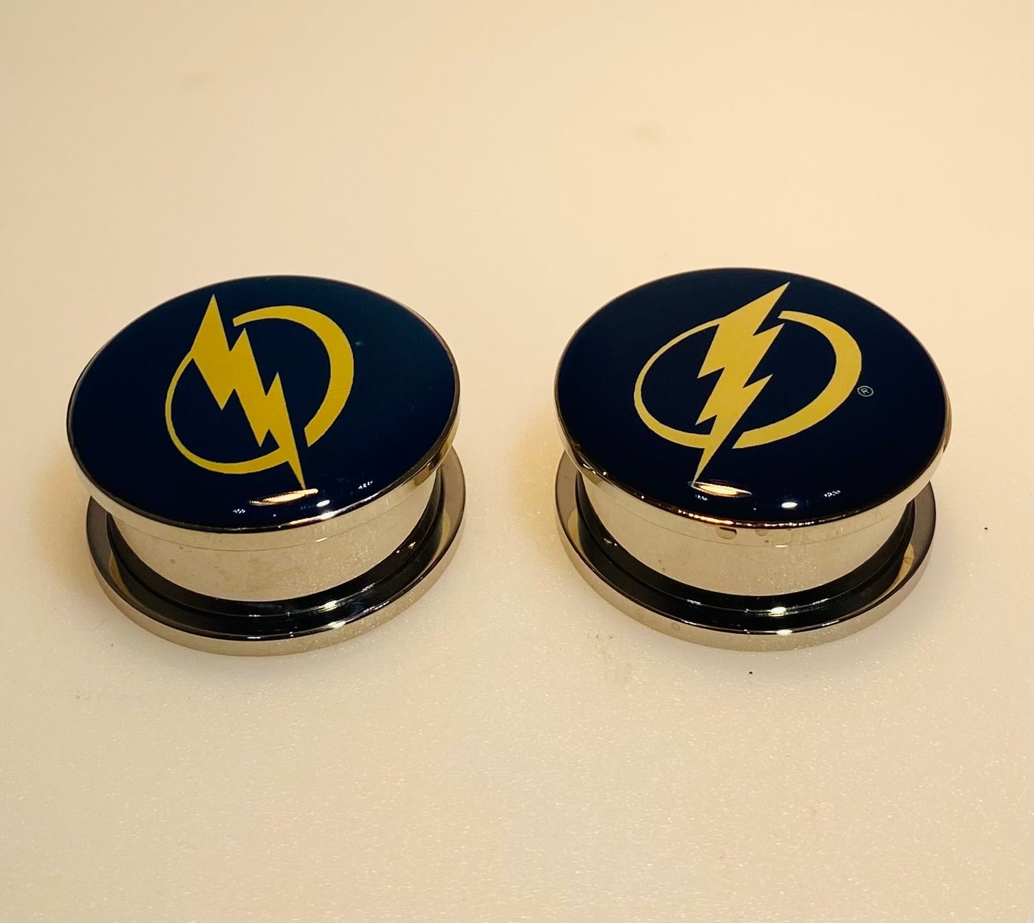Tampa Bay Lightning Ear Plug 1" Stainless Steel