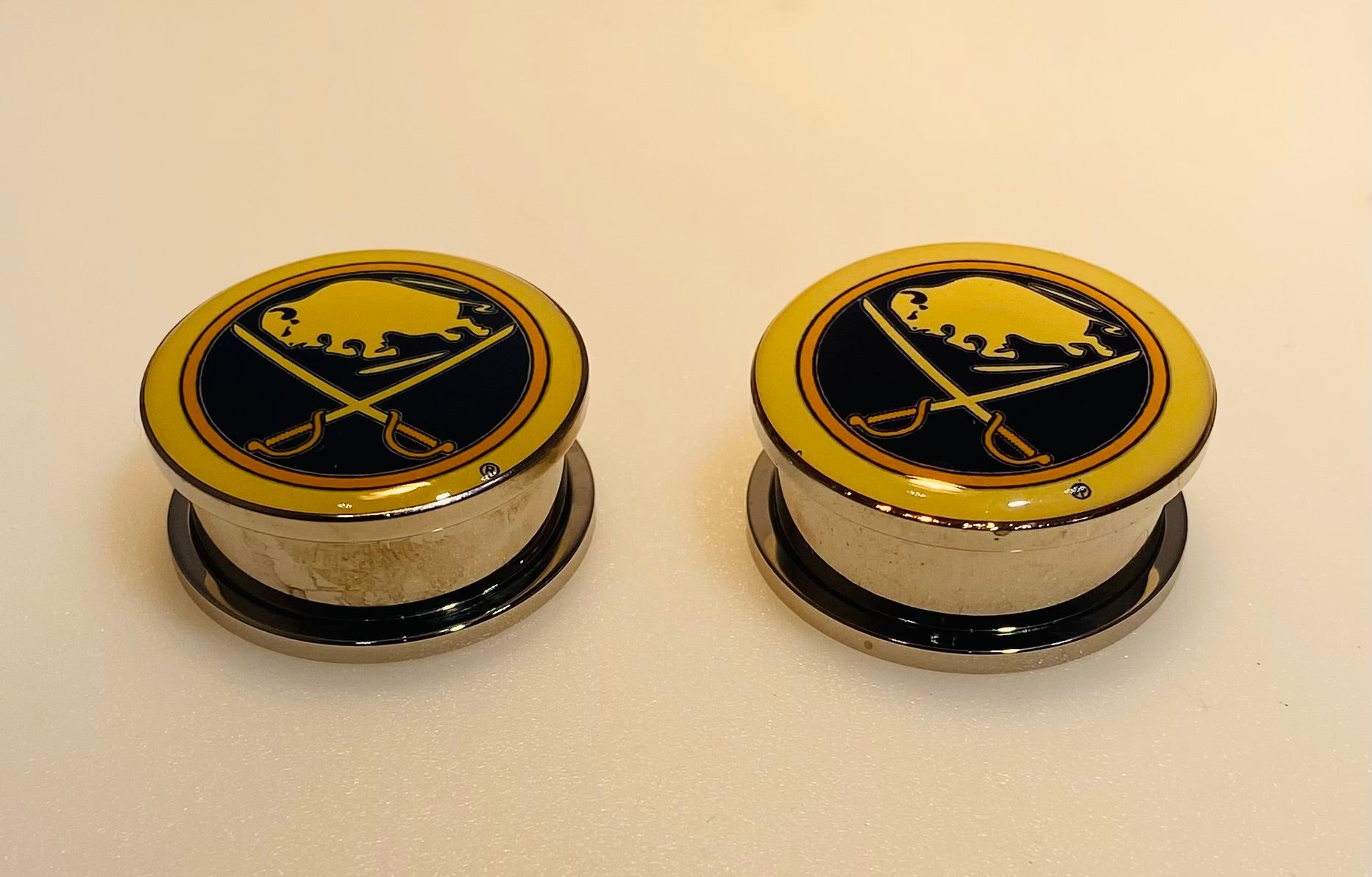 Buffalo Sabres Ear Plug 1" Stainless Steel