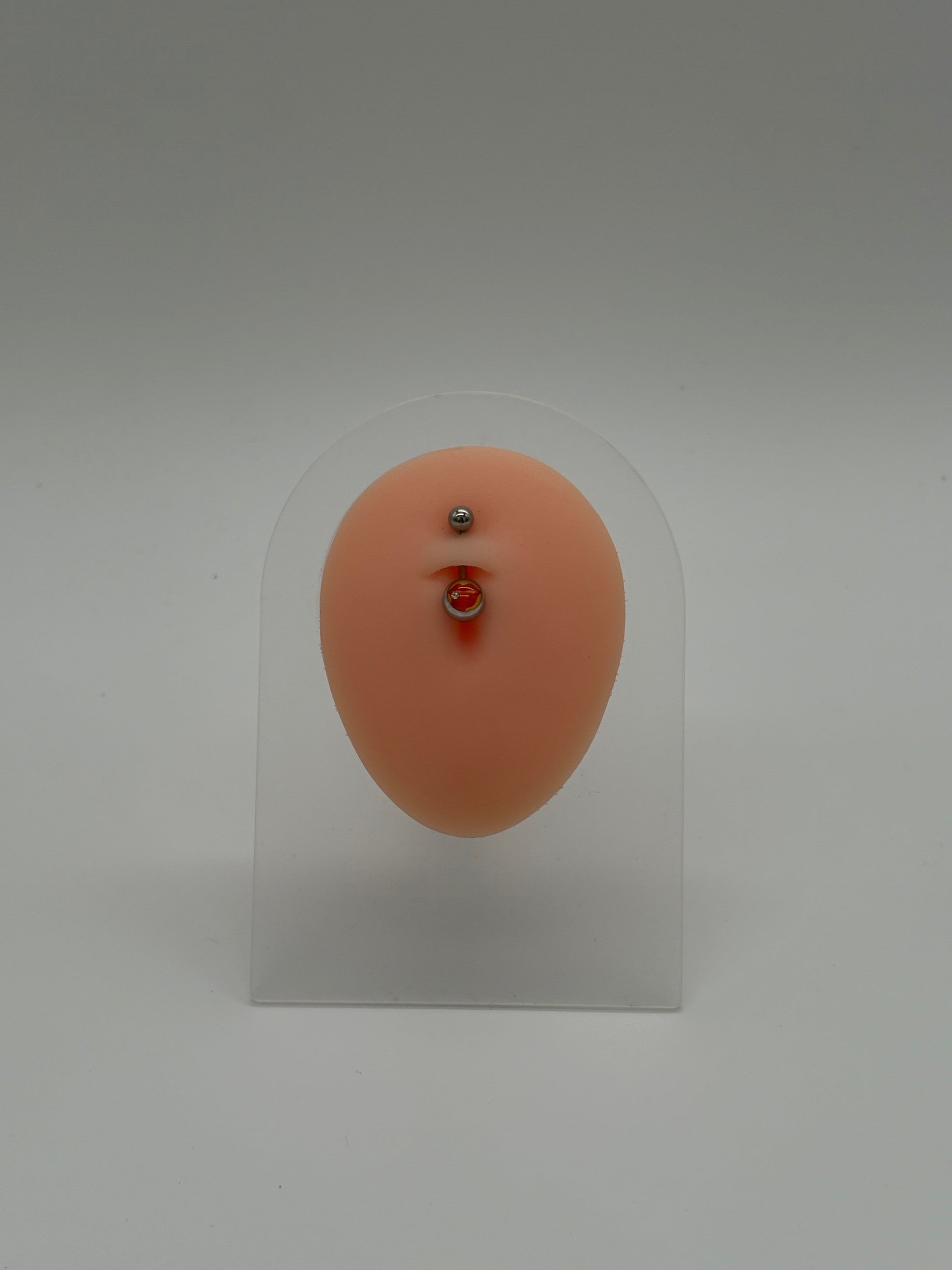 Titanium Mouth and Tongue Logo Belly Button Ring