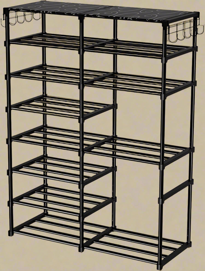 13-Tier Metal Shoe Rack Organizer – Holds 24–28 Pairs
