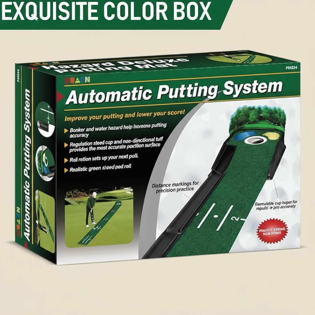 Golf Putting Mat with Automatic Ball Return – Indoor & Outdoor Practice Green