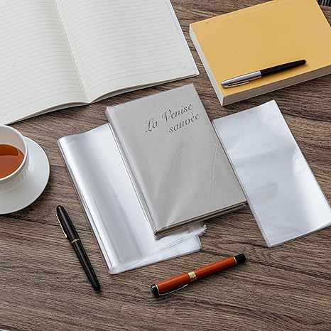 10-Pack Adjustable Clear Book Covers – 8 x 15 in Waterproof Sleeves