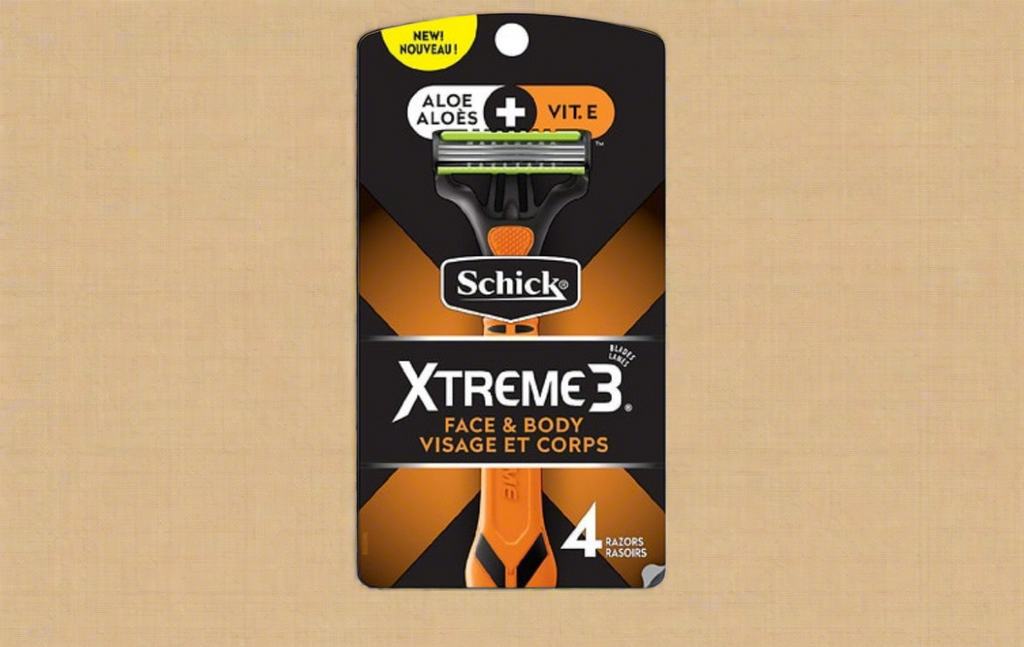 Schick Men’s Xtreme Face & Body Disposable Razors – 3 Blades, 4 Count