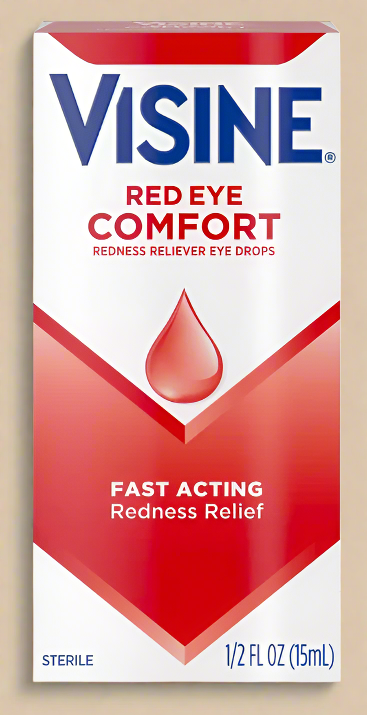 Visine® Red Eye Comfort Eye Drops – Fast-Acting Redness Relief (0.5 fl oz / 15 mL)