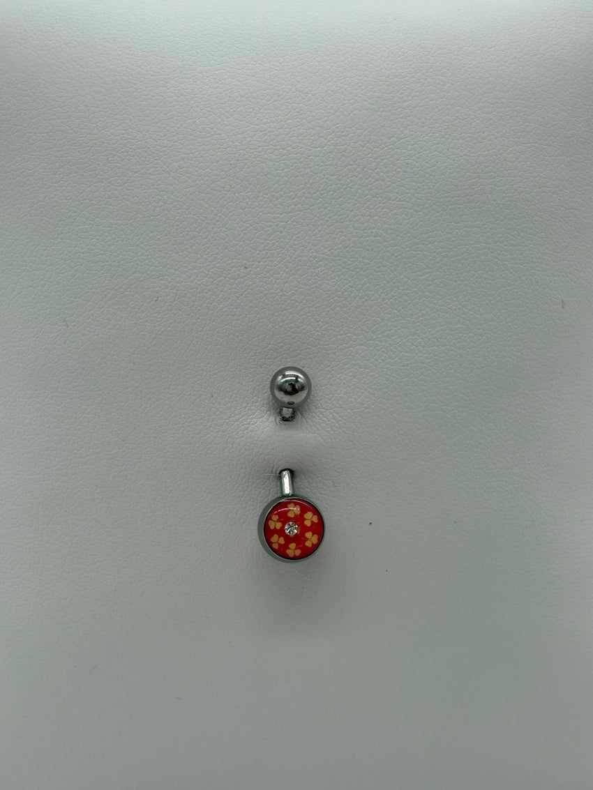 Titanium Ladybug Logo Belly Button Ring