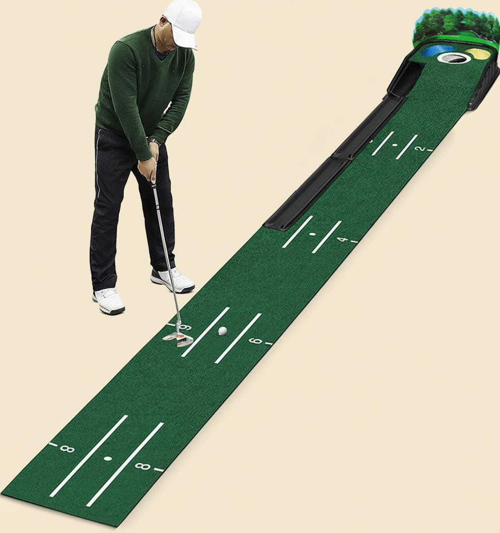 Golf Putting Mat with Automatic Ball Return – Indoor & Outdoor Practice Green