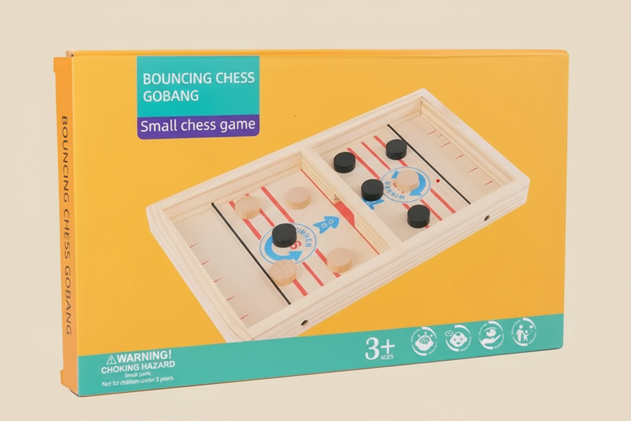 2-in-1 Wooden Desktop Game Set – Bumper Chess & Gobang