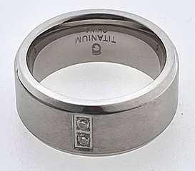 FASHION Satin and Polish with 2 Crystal  Ring