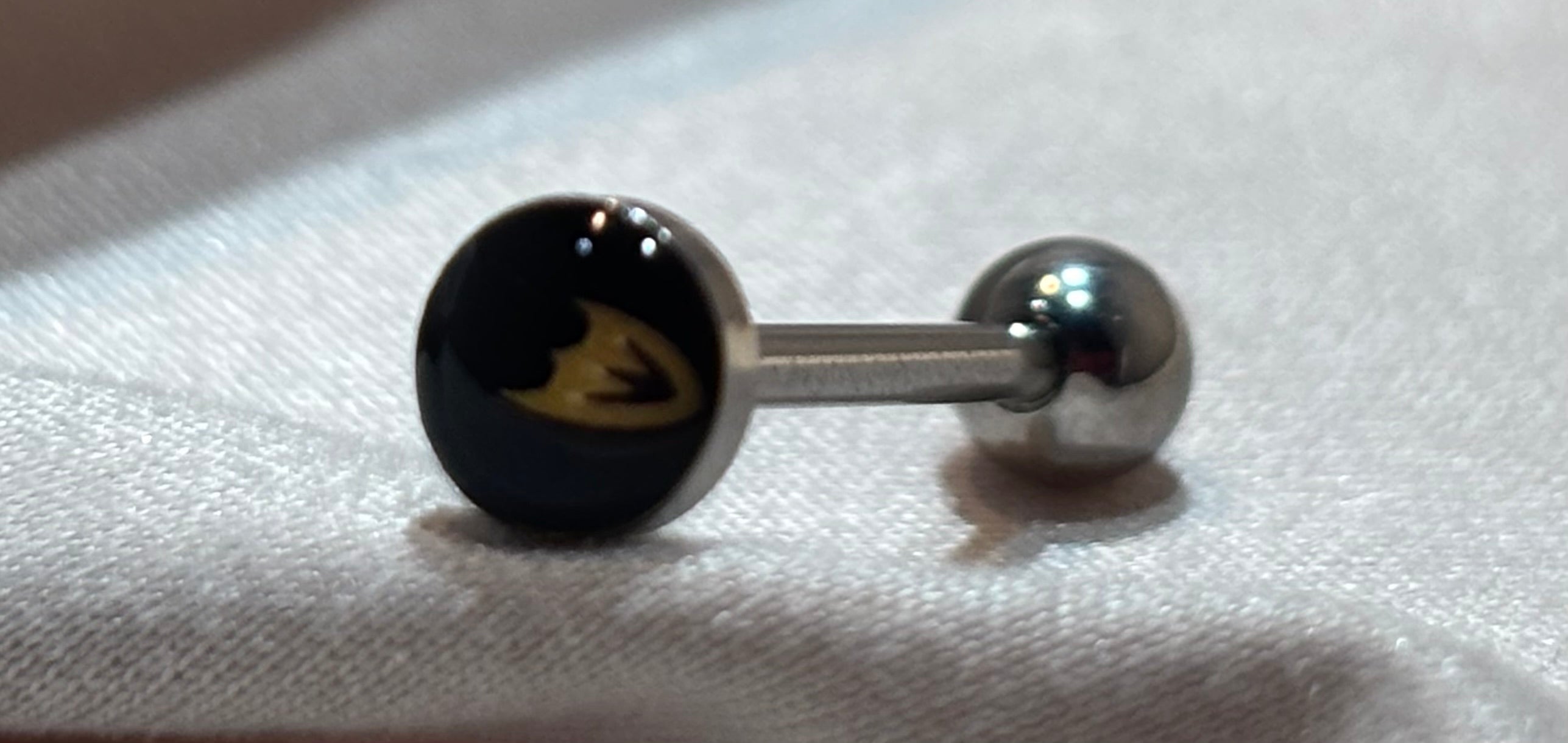 Dallas Stars NHL 3D Tongue Ring – Titanium Logo Barbell