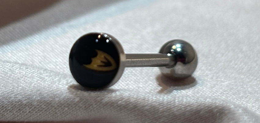 Dallas Stars NHL 3D Tongue Ring – Titanium Logo Barbell
