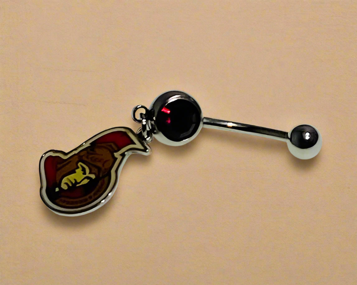 Ottawa Senators silver stainless steel belly rings