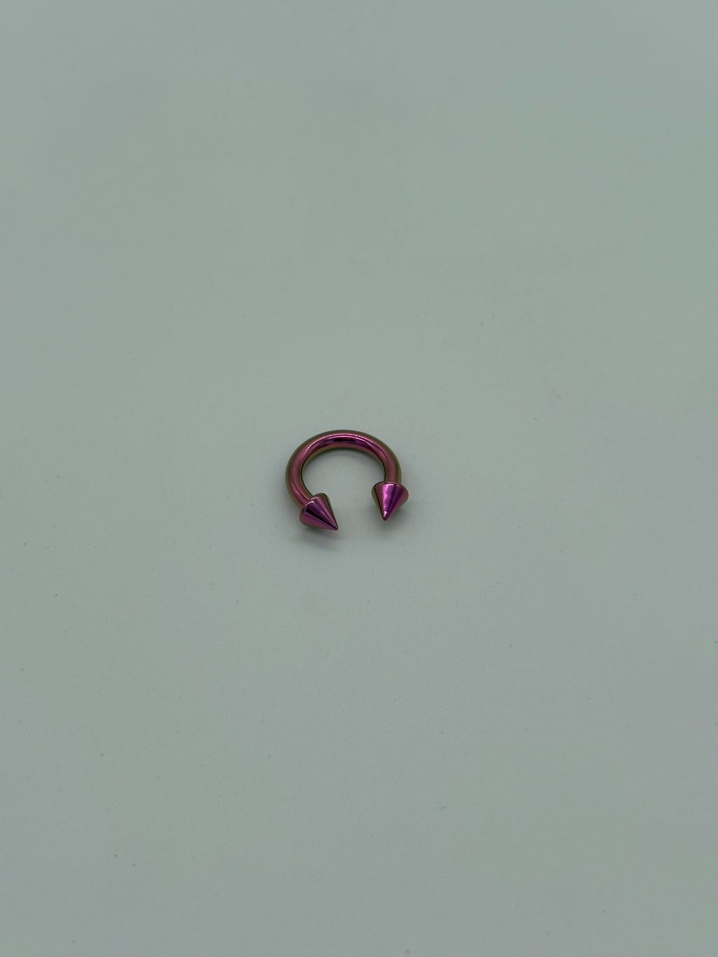 Chrome Pink Titanium Horseshoe Piercing Ring – 5mm Cone