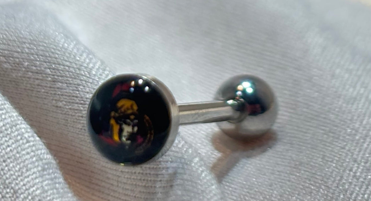 Ottawa Senators NHL 3D Tongue Ring – Titanium Logo Barbell