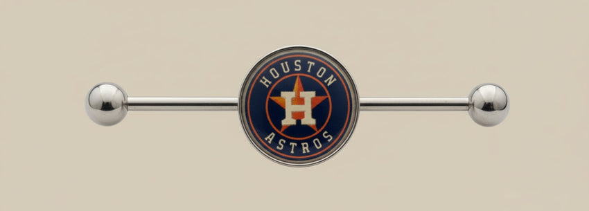 MLB Houston Astros Stainless Steel Industrial Barbell