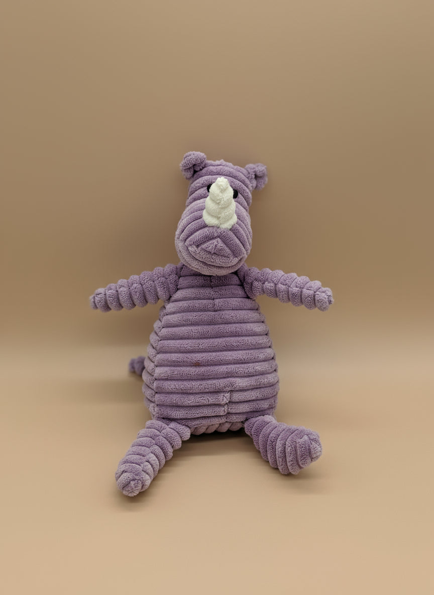 Soft Plush Purple Rhinoceros Stuffed Animal Toy – Medium Size (10" to 14")