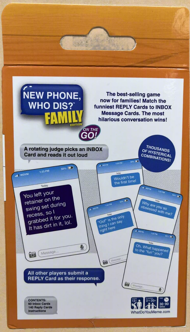 New Phone, Who Dis? Game Family Edition