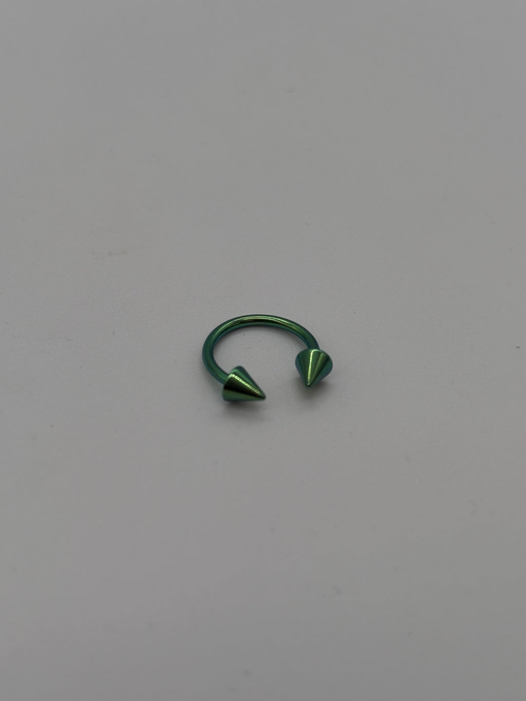 Light Green Titanium Horseshoe Piercing Ring – 5mm Cone