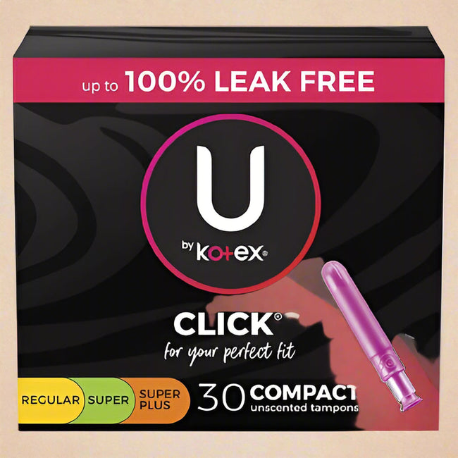 U by Kotex Click® Compact Multipack Tampons – 30 Count