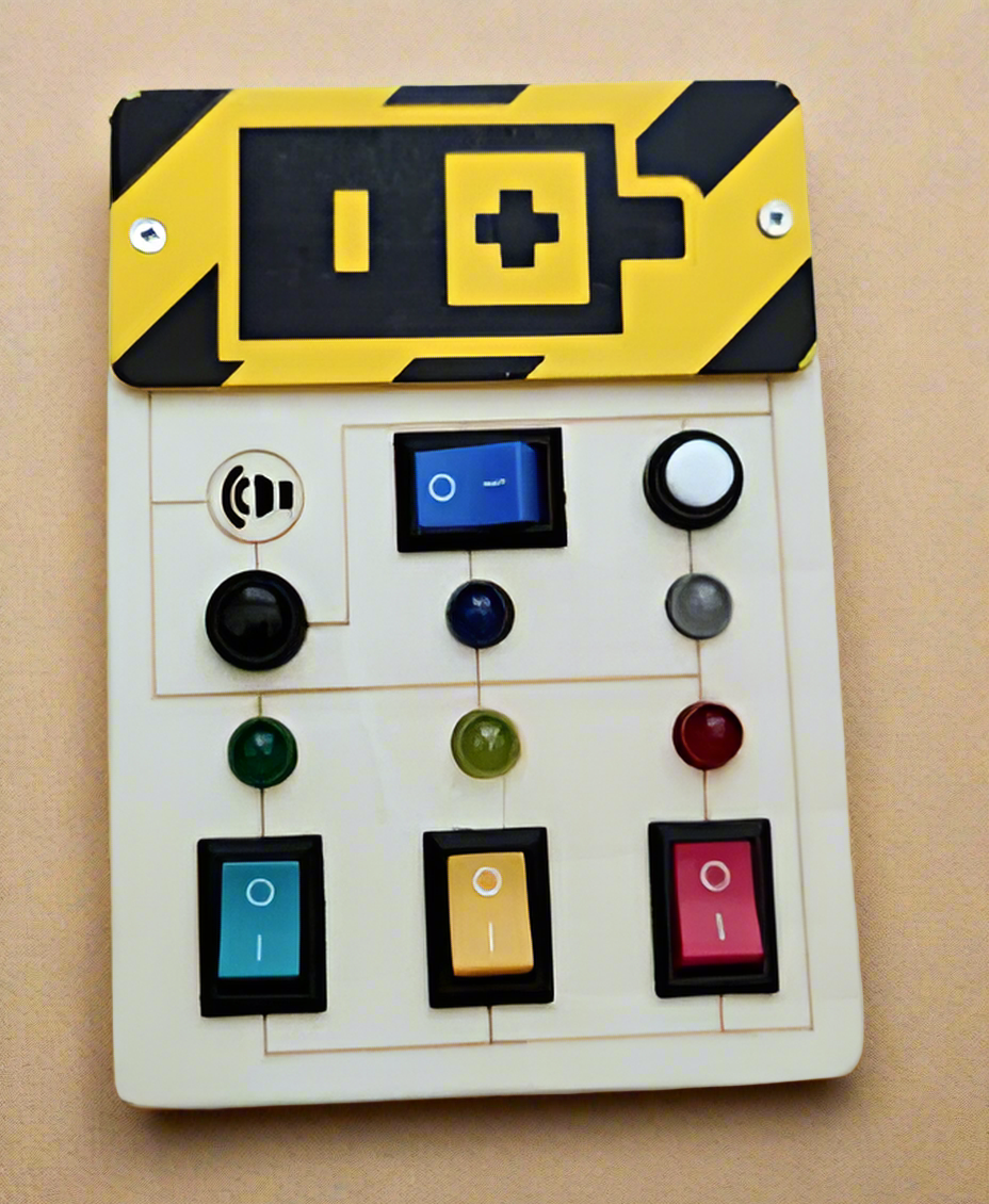 Asweets Montessori Wooden Busy Board – LED Sensory Toy for Toddlers, Travel-Friendly Learning Gift