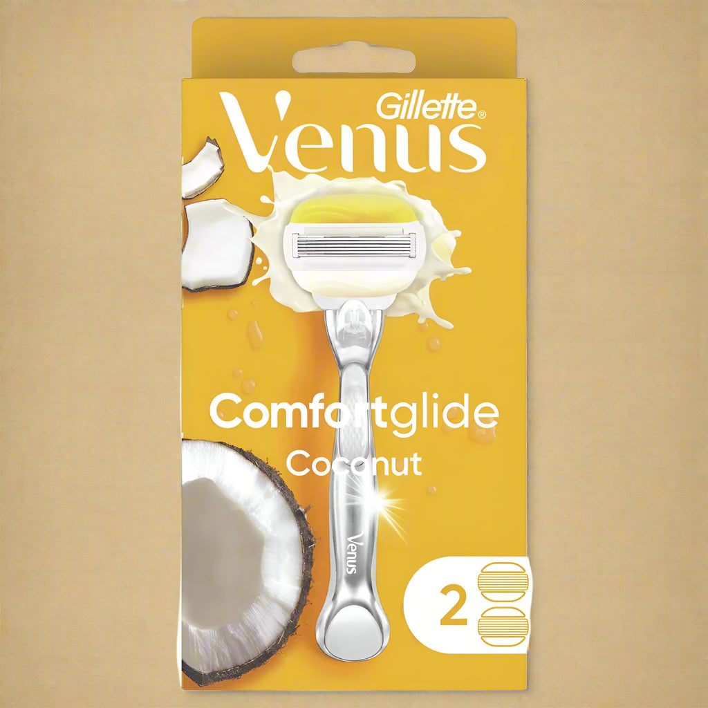 Gillette Venus ComfortGlide Razor – Coconut + Olay (1 Razor + 2 Blade Refills)