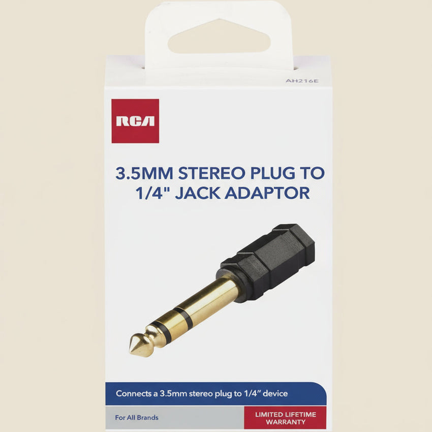 RCA 1/4-Inch Plug to 3.5mm Jack Audio Adapter