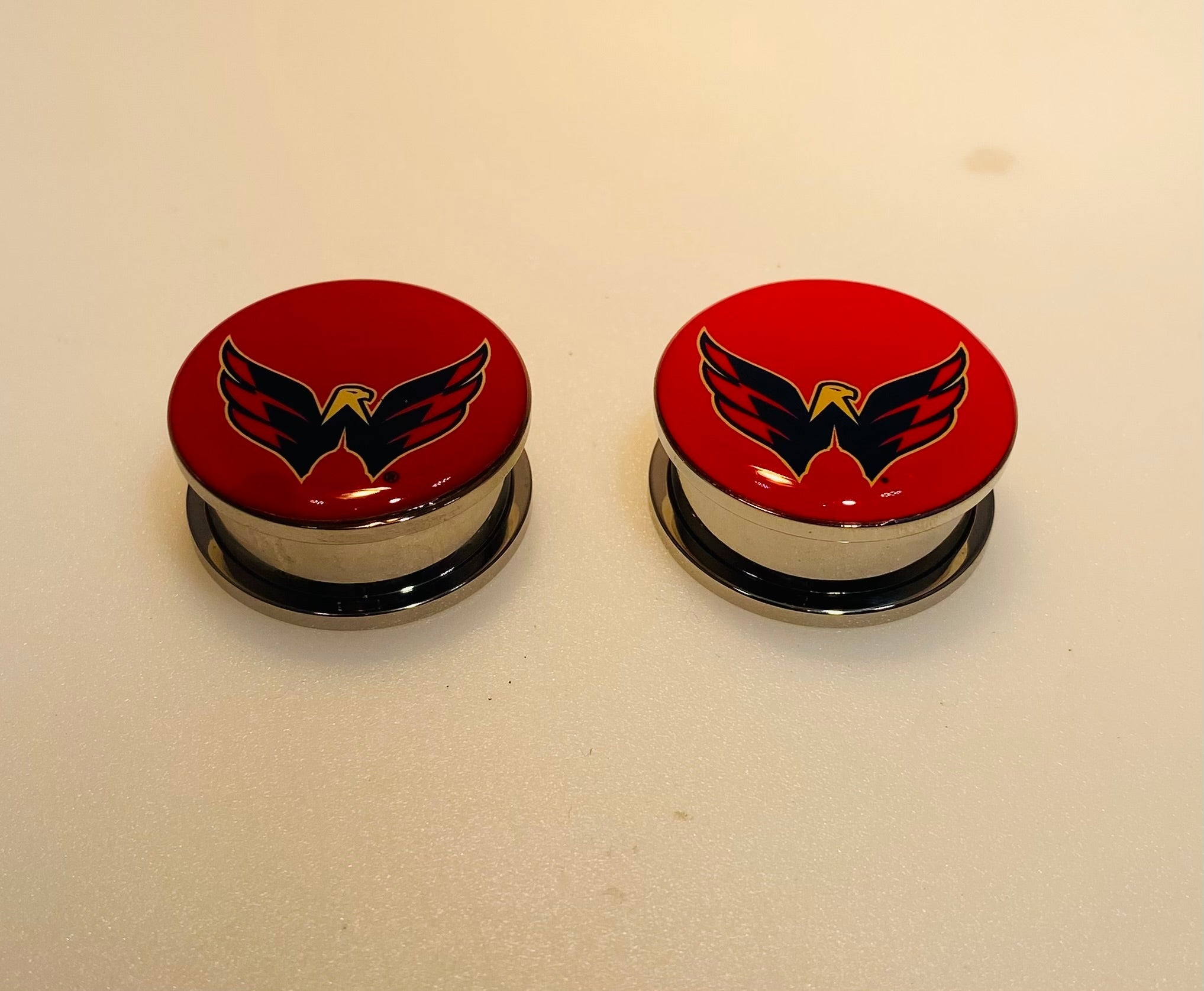 Washington Capitals Ear Plug 1" Stainless Steel