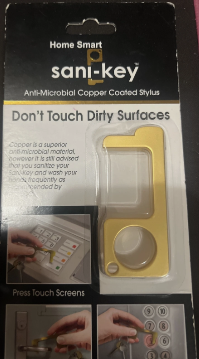 Home Smart SANI-KEY – Anti-Microbial Copper-Coated No-Touch Stylus