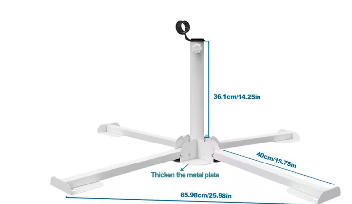 White Foldable Beach Umbrella Stand – Portable Outdoor Patio Base