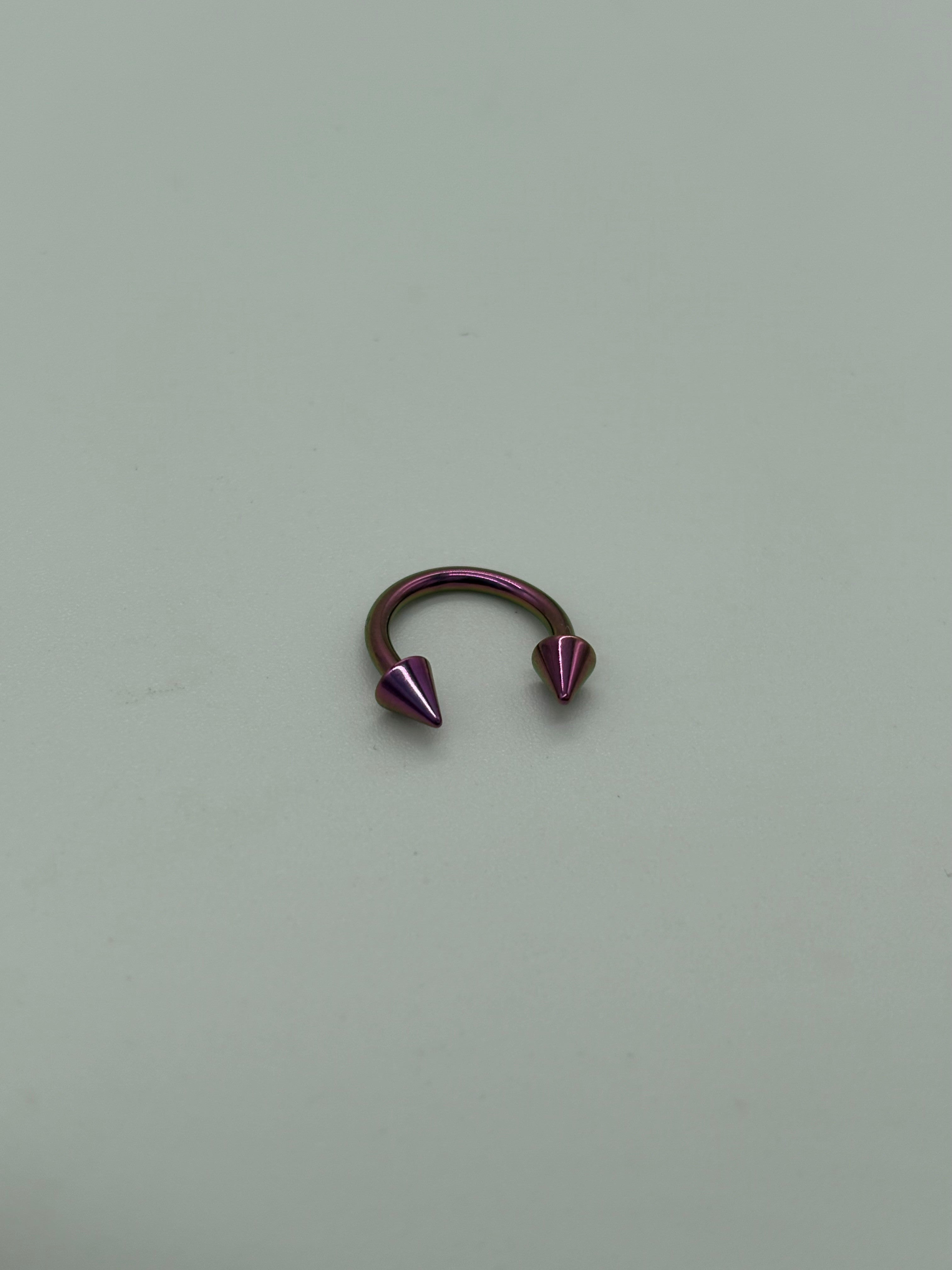Light Purple Titanium Horseshoe Piercing Ring – 5mm Cone