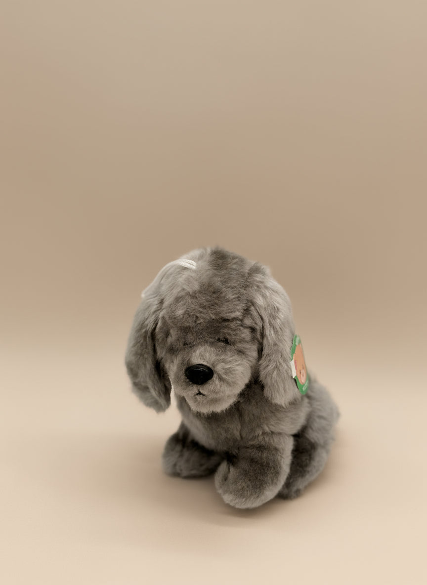 Gray Poodle Small Plush Toy – Soft Cute Puppy Stuffed Animal