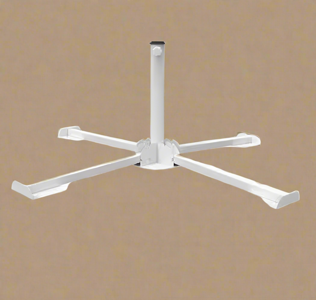 White Foldable Beach Umbrella Stand – Portable Outdoor Patio Base