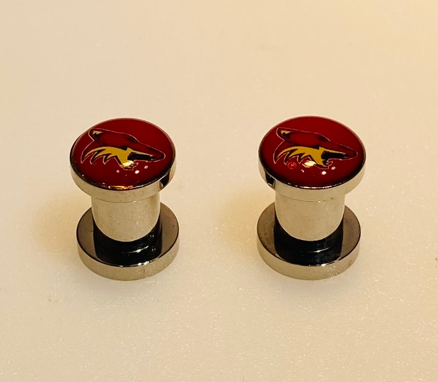 Arizona Coyotes Ear Plug 2G Stainless Steel