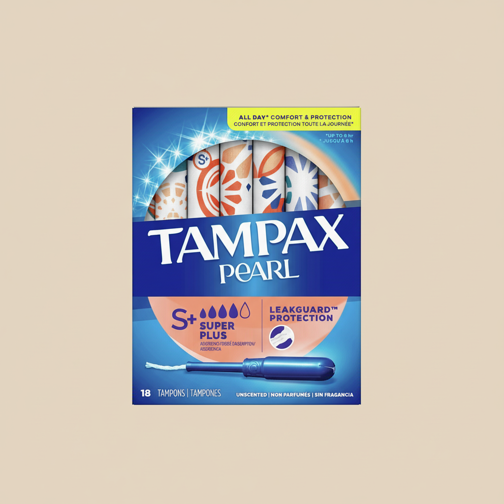 Tampax Pearl Tampons – Super Plus Absorbency, Unscented with Plastic Applicator