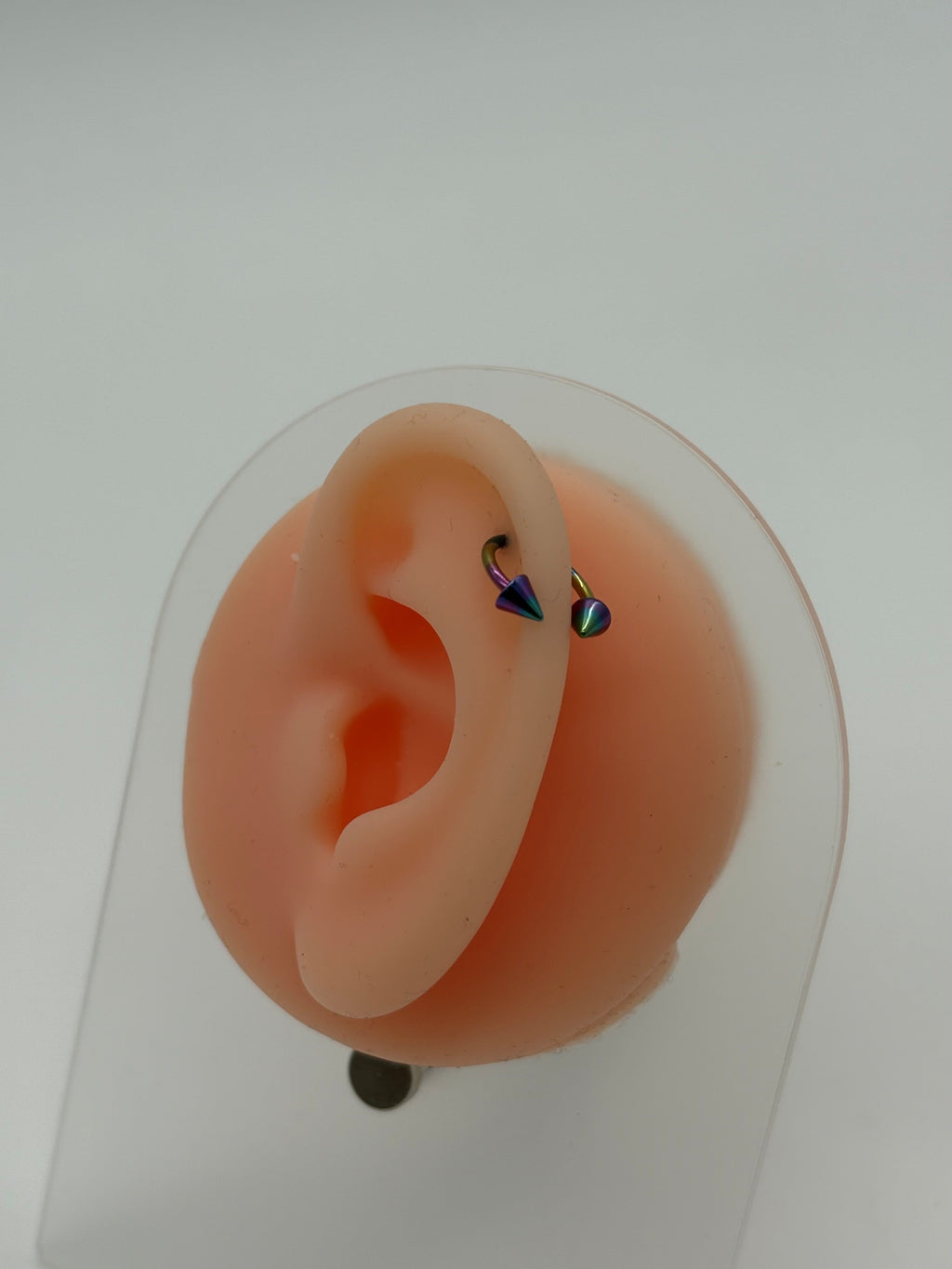 Blue Purple Titanium Horseshoe Piercing Ring – 5mm Cone