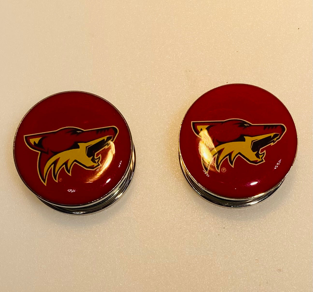 Arizona Coyotes Ear Plug 1" Stainless Steel