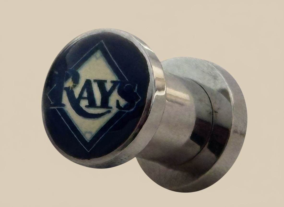 MLB Tampa Bay Rays Screw-On / Fit Surgical Steel 2G Gauge 6Mm Ear Plugs Flesh Tunnels Earlets