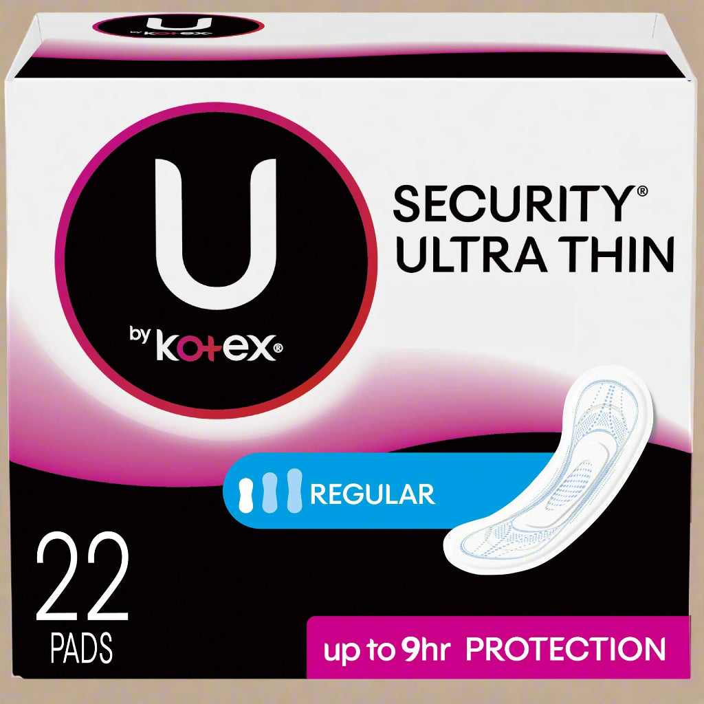 U by Kotex® Clean & Secure Ultra Thin Pads – Regular Absorbency (22 ct)