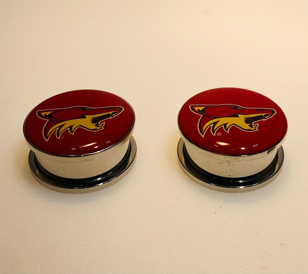 Arizona Coyotes Ear Plug 1" Stainless Steel