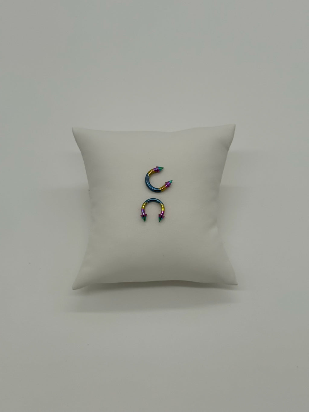 Large Chrome Multicolor Titanium Horseshoe Piercing Ring – 5mm Cone