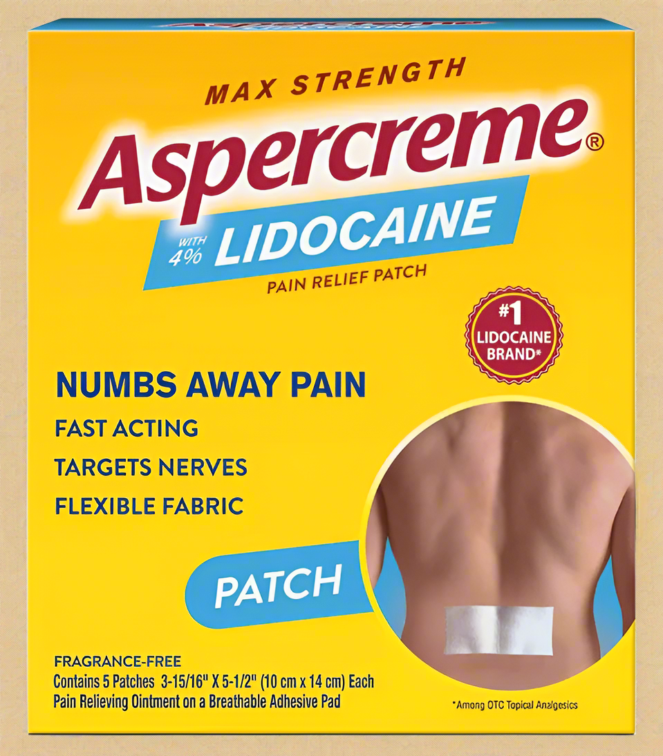 Aspercreme® Max Strength Lidocaine Pain Relief Patch – 5 Count