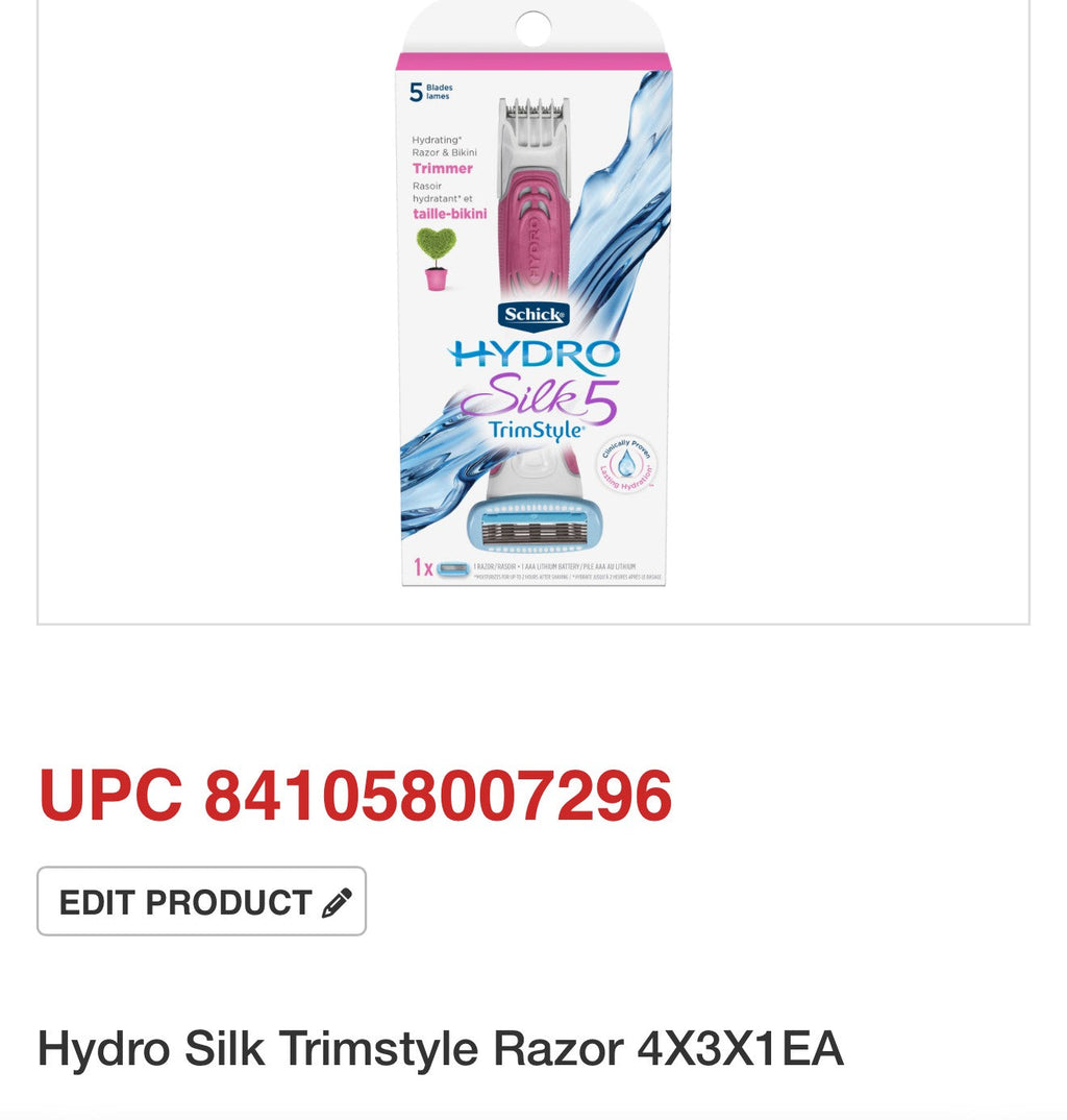 Hydro Silk TrimStyle Razor – 2-in-1 Razor and Bikini Trimmer (4x3x1EA)