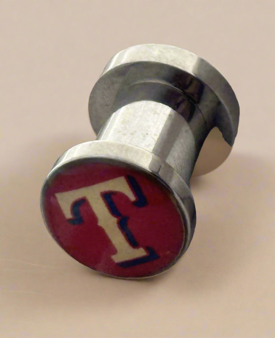 Licensed MLB Texas Rangers Screw-On Surgical Steel 12G Ear Plugs