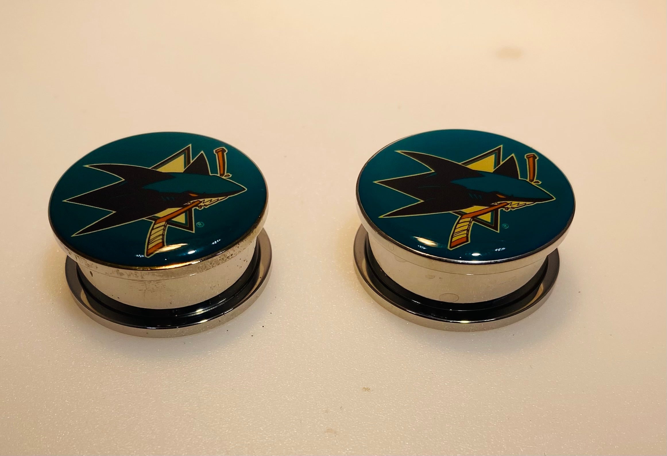 San Jose Sharks Ear Plug 1" Stainless Steel