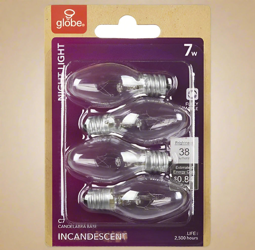 Candle Light Bulbs – 60W CA10 Candelabra Base, Soft White 2700K, Dimmable (4 Pack)