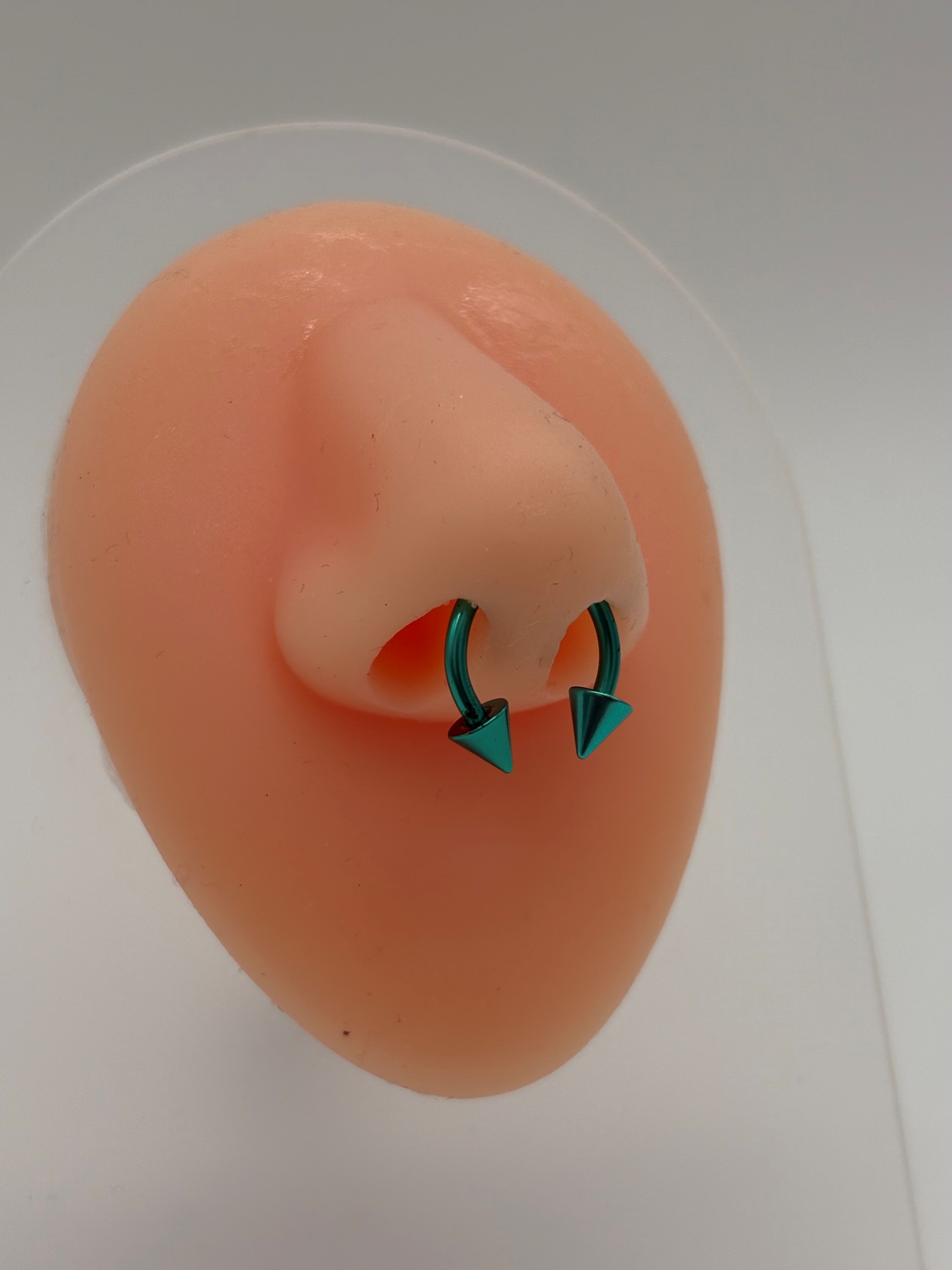 Neon Green Titanium Horseshoe Piercing Ring – 5mm Cone