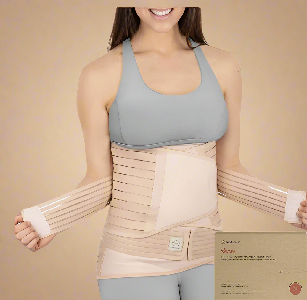 KeaBabies Revive 3-in-1 Postpartum Recovery Support Belt - Classic Ivory (M/L)