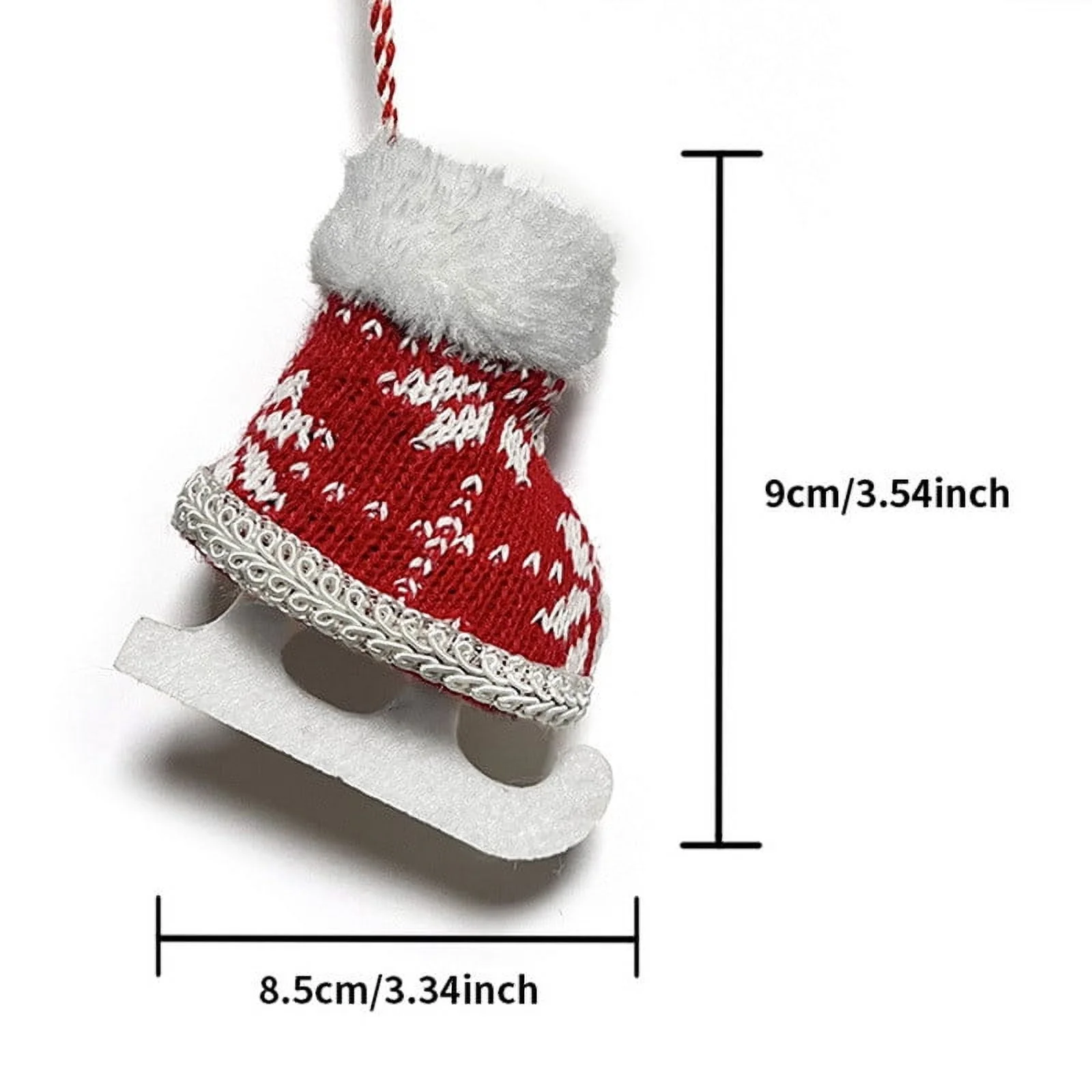 Two ini Ice Skate Boots- Christmas Hanging Decorations Festive Decorative Ornaments Fairy Tale Themed Xmas Tree Pendant