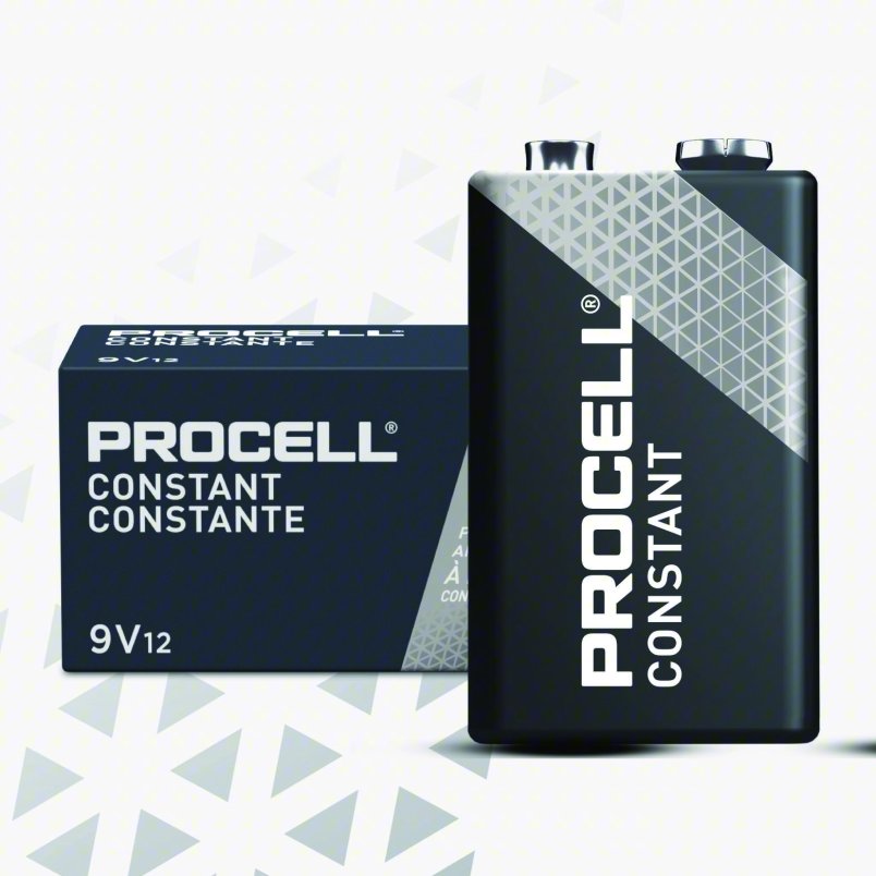 Procell PC1604 Constant 9V Alkaline Batteries, 12 Pack