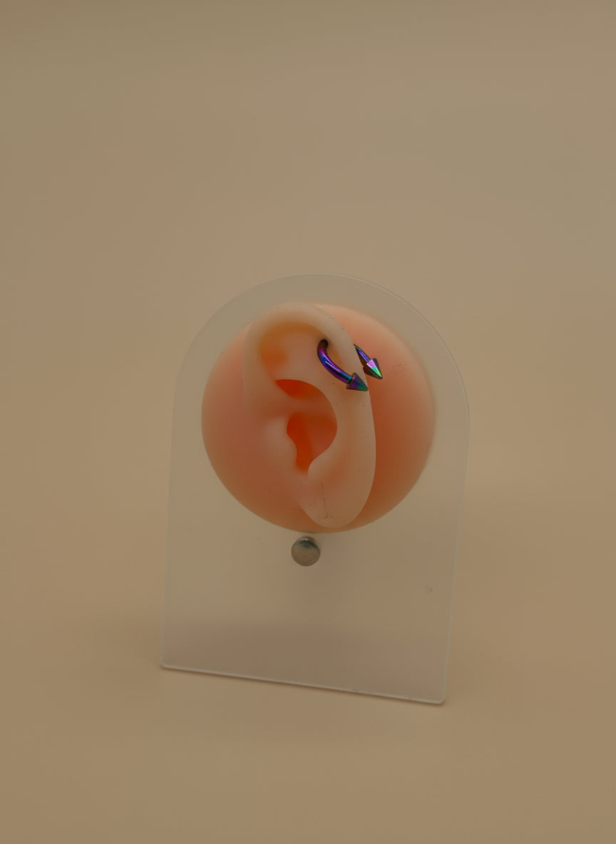 Colorful Chrome Horseshoe Piercing – Medium Size (Multicolor)