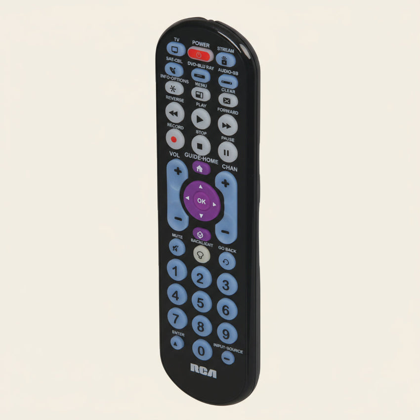 RCA 5-Device Universal Big Button Remote Control – Black
